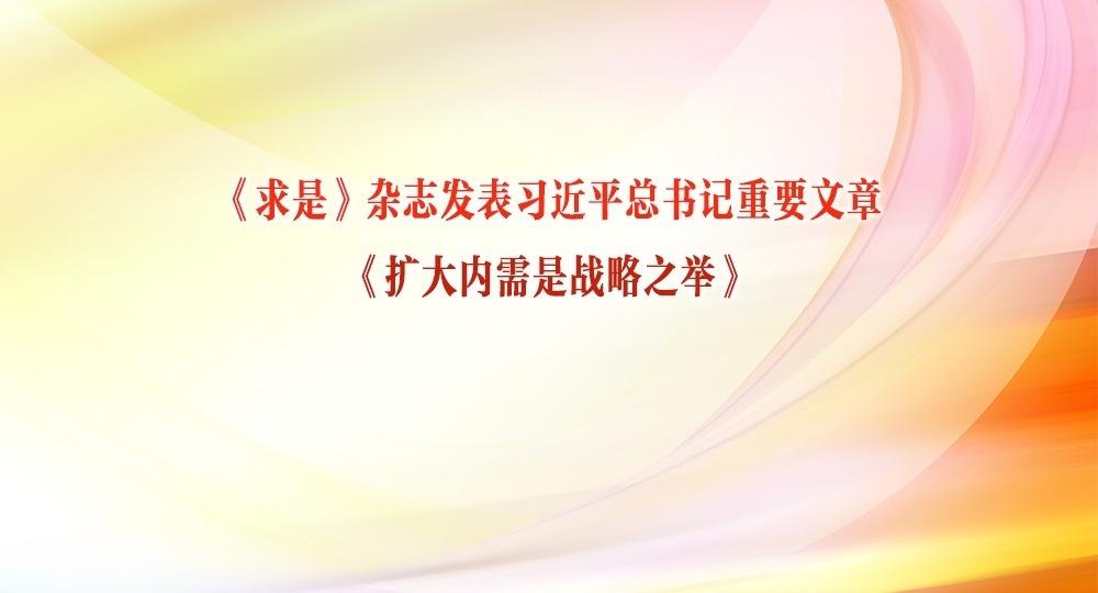 《求是》杂志发表习近平总书记重要文章《扩大内需是战略之举》